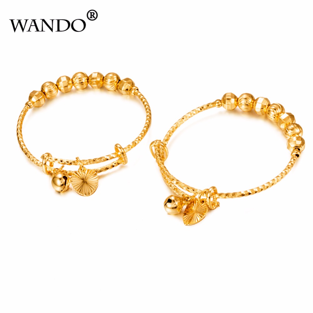 Kids Ethnic Fashion - 2pcs Dubai Gold Color Bangles For