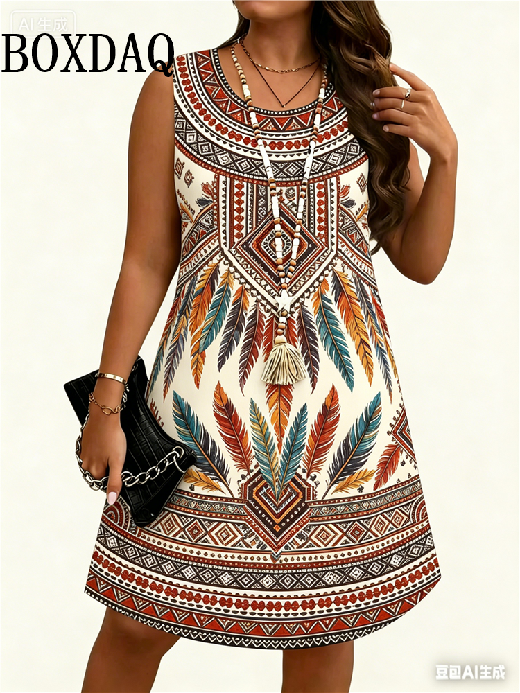 Ethnic Style Dresses - Ethnic Style Flowers 3D Print Dresses