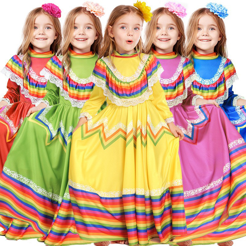 Ethnic Style Dresses - Children and Girls Ethnic Style Mexican