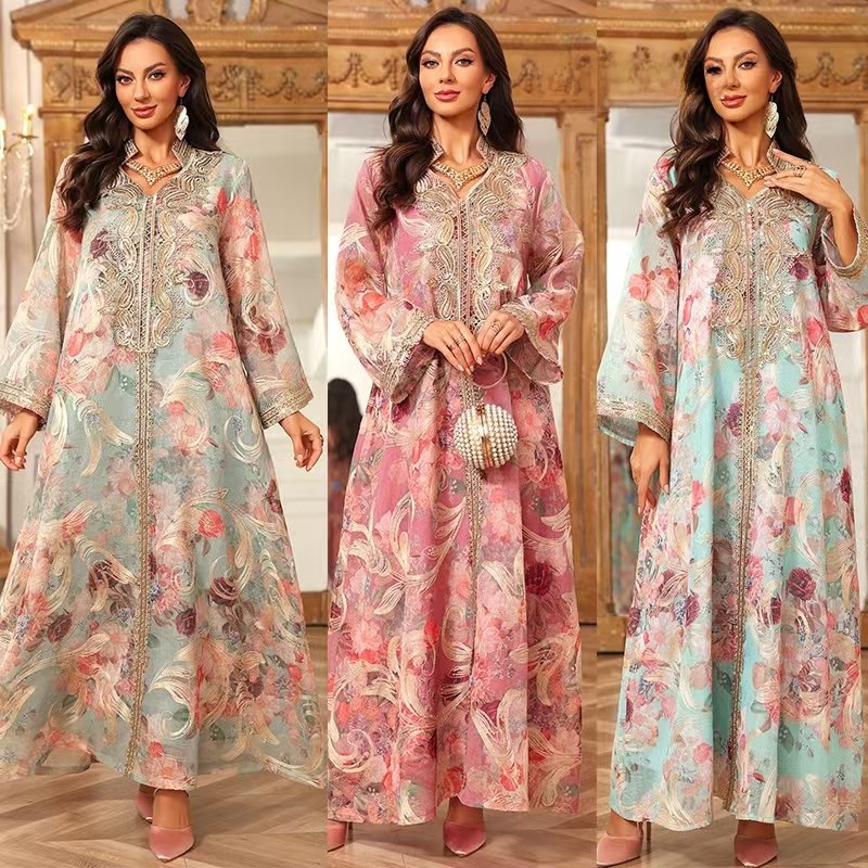 Ethnic Style Dresses - Elegant Ethnic Style Embroidered Print Long