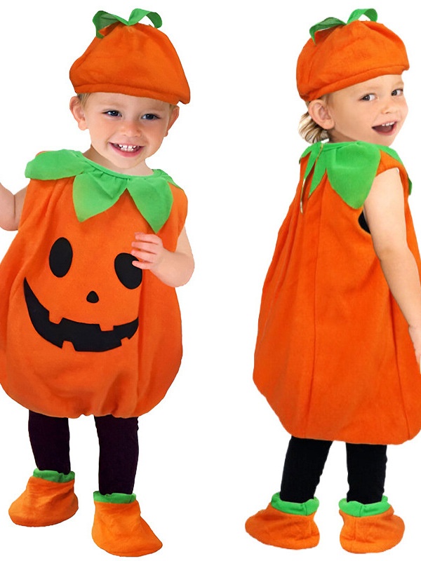 Ethnic Wear - Cute Pumpkin Shaped Children's Halloween Cosplay
