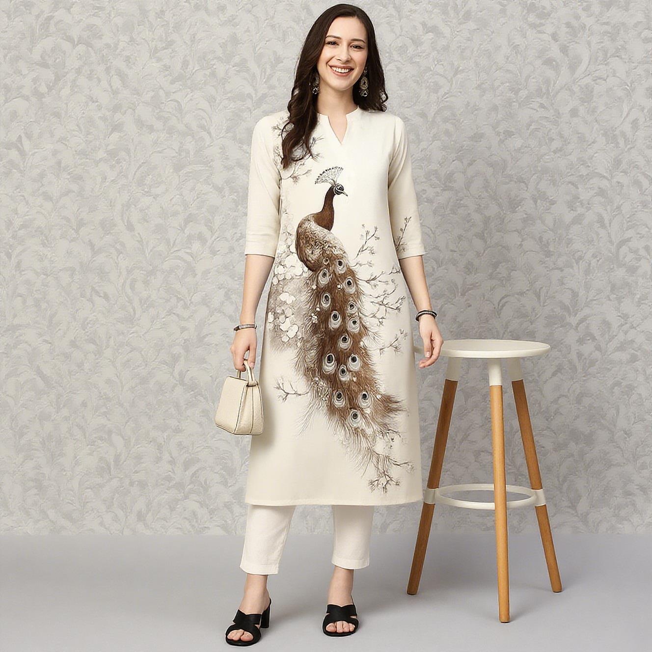 Peacock Women's Kurt Casual Fa – Ethnic Fashion Kurtis recenzja i cena