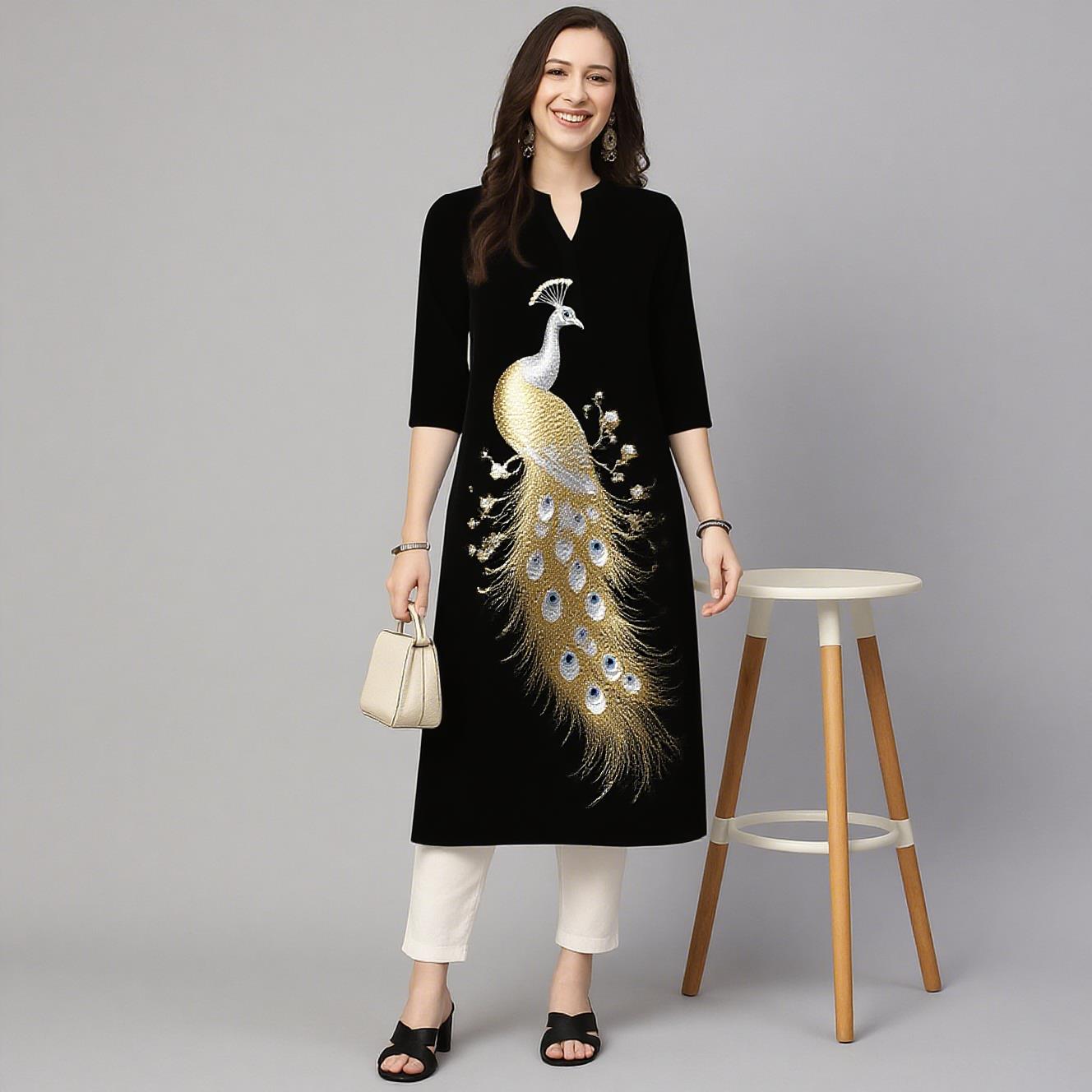 Peacock Women's Kurt Casual Fa – Ethnic Fashion Kurtis recenzja i cena