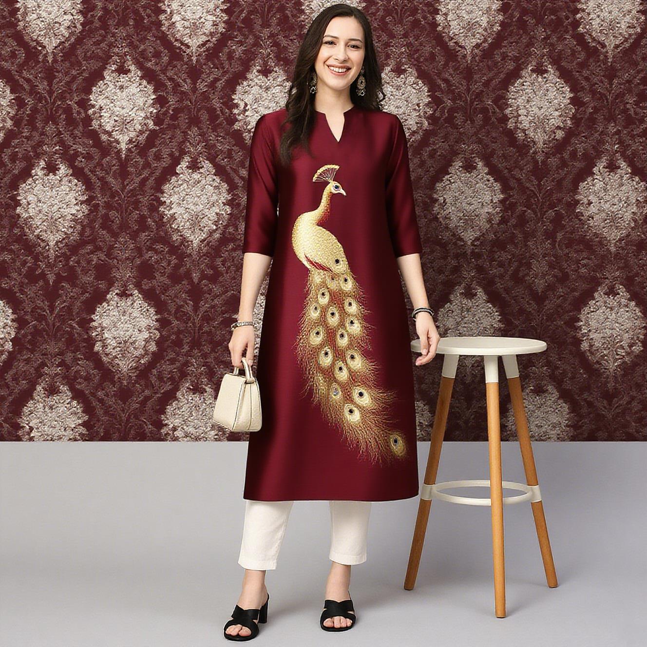Peacock Women's Kurt Casual Fa – Ethnic Fashion Kurtis recenzja i cena