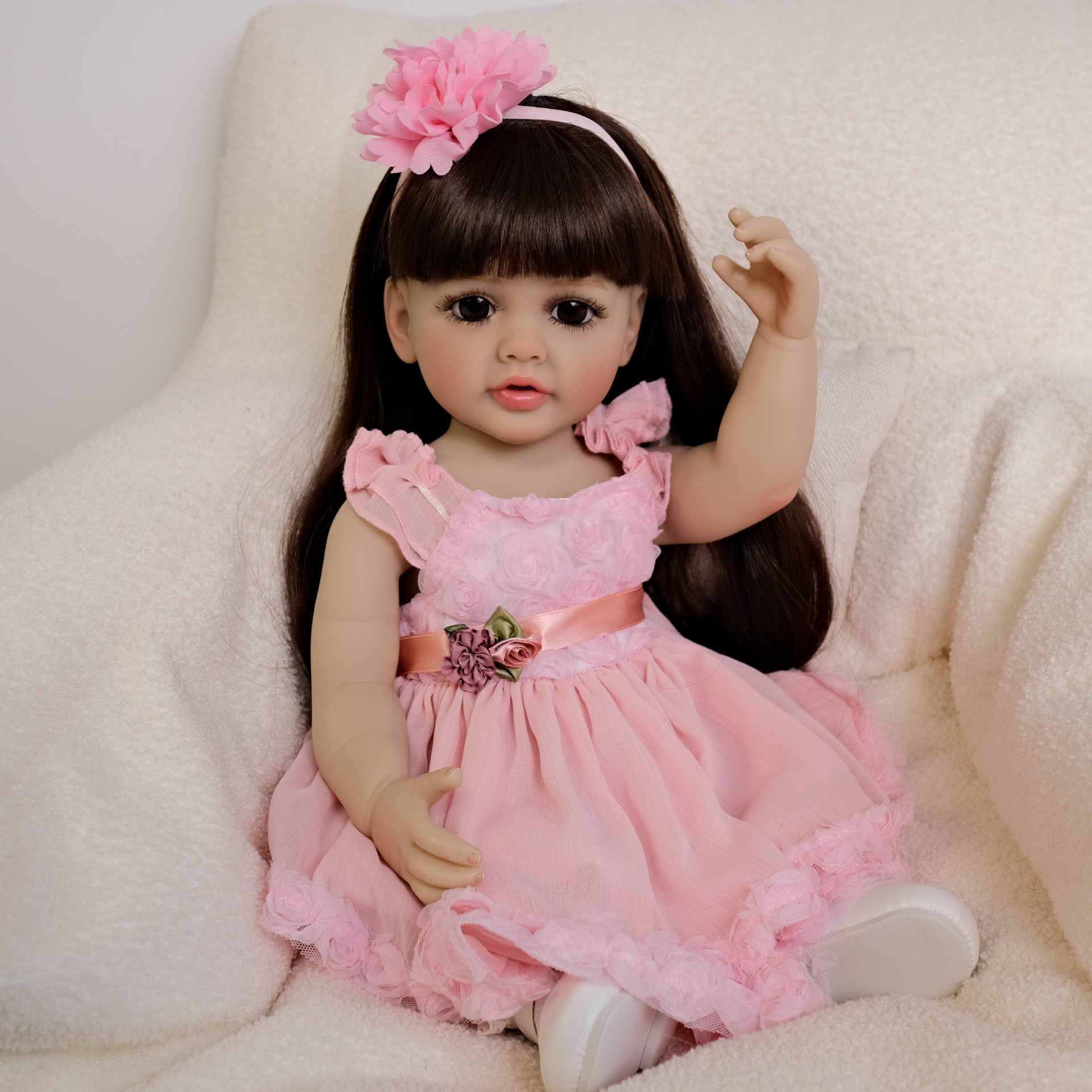 Cute 55 cm Long Hair Pink Girl – Kids Ethnic Fashion recenzja i cena