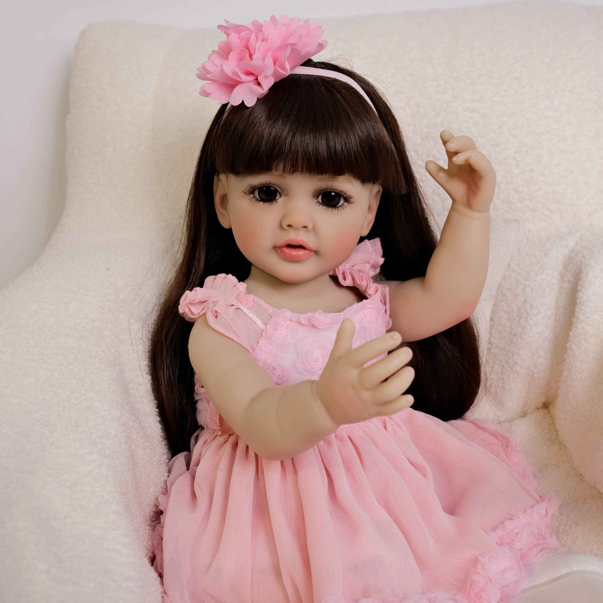 Cute 55 cm Long Hair Pink Girl – Kids Ethnic Fashion recenzja i cena