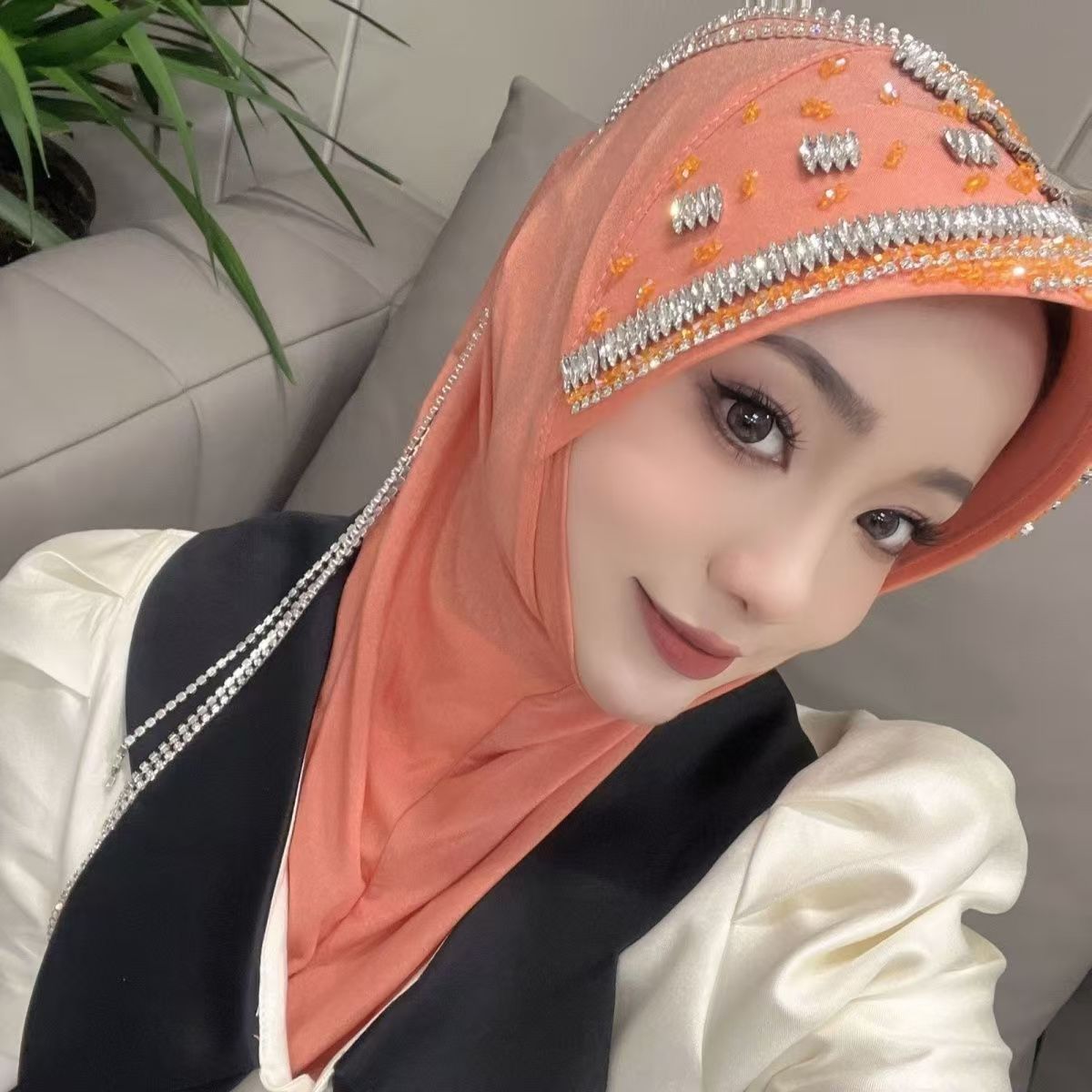 Luxury Hat Hijab Pink Scarf wi – Ethnic Fashion Women recenzja i cena