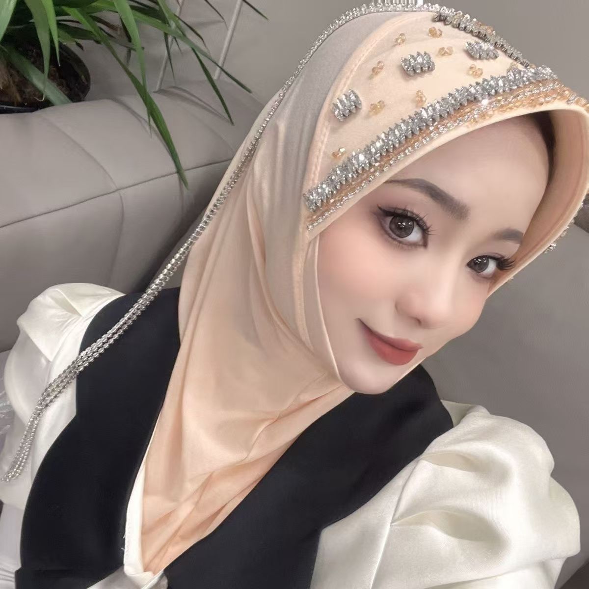 Luxury Hat Hijab Pink Scarf wi – Ethnic Fashion Women recenzja i cena