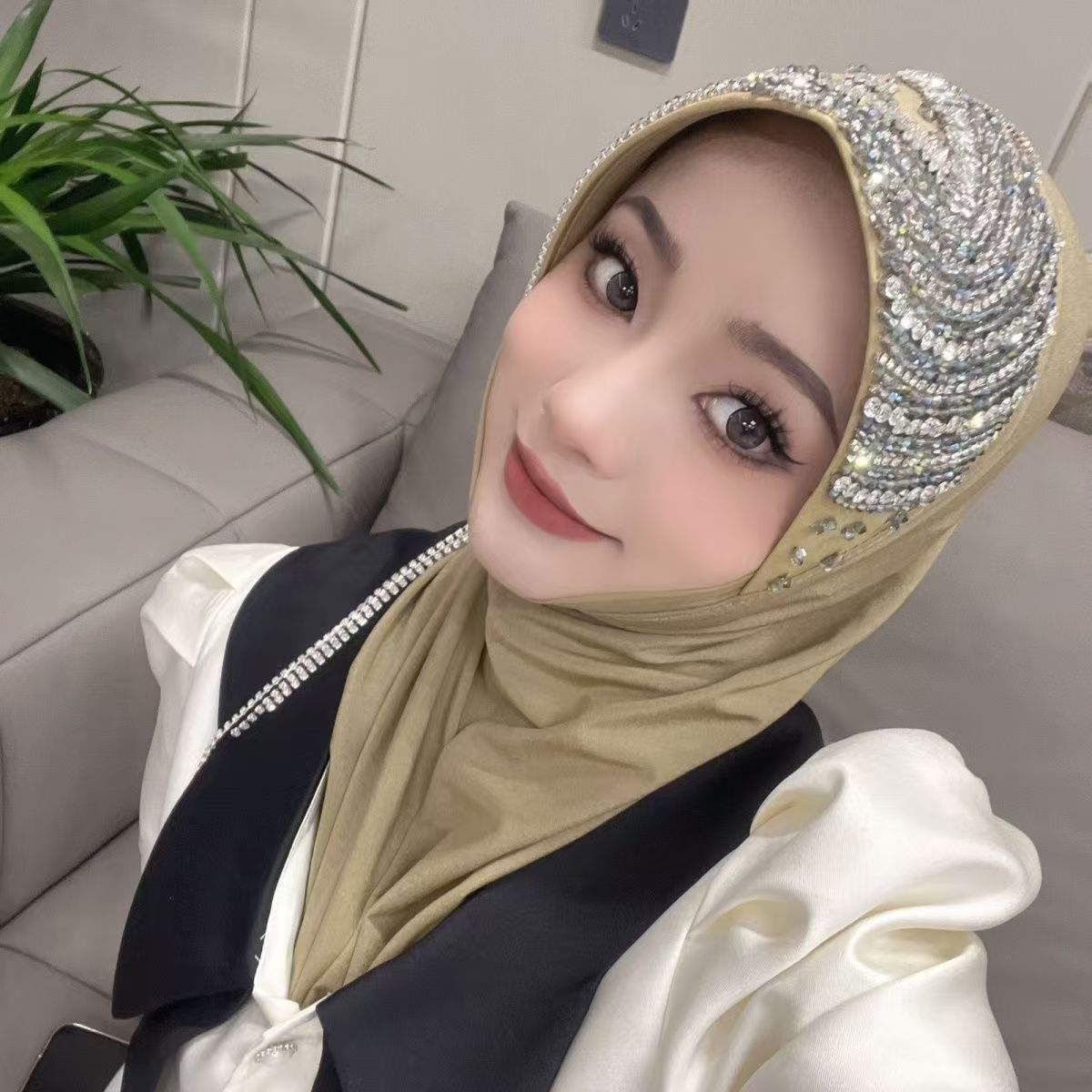 Luxury Hat Hijab Pink Scarf wi – Ethnic Fashion Women recenzja i cena