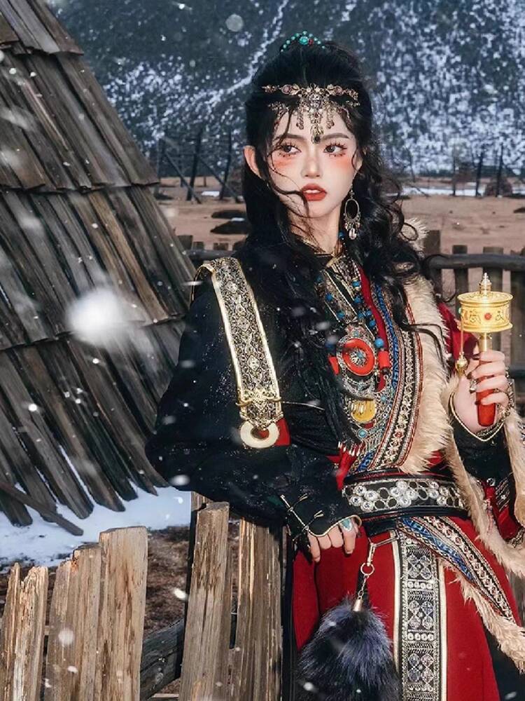 New Tibetan robe Tibet brigade – Ethnic Style Dresses recenzja i cena