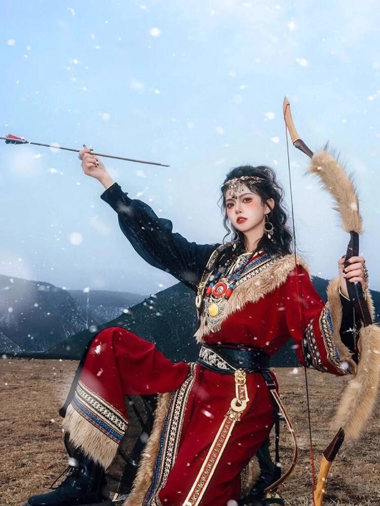 New Tibetan robe Tibet brigade – Ethnic Style Dresses recenzja i cena