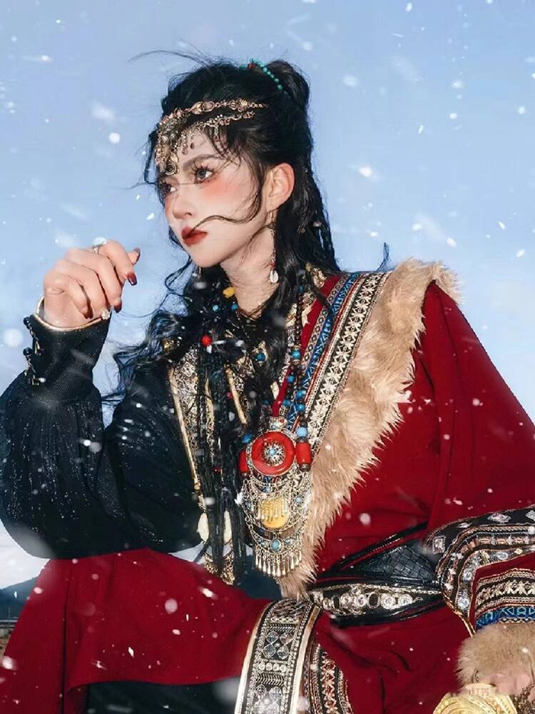 New Tibetan robe Tibet brigade – Ethnic Style Dresses recenzja i cena