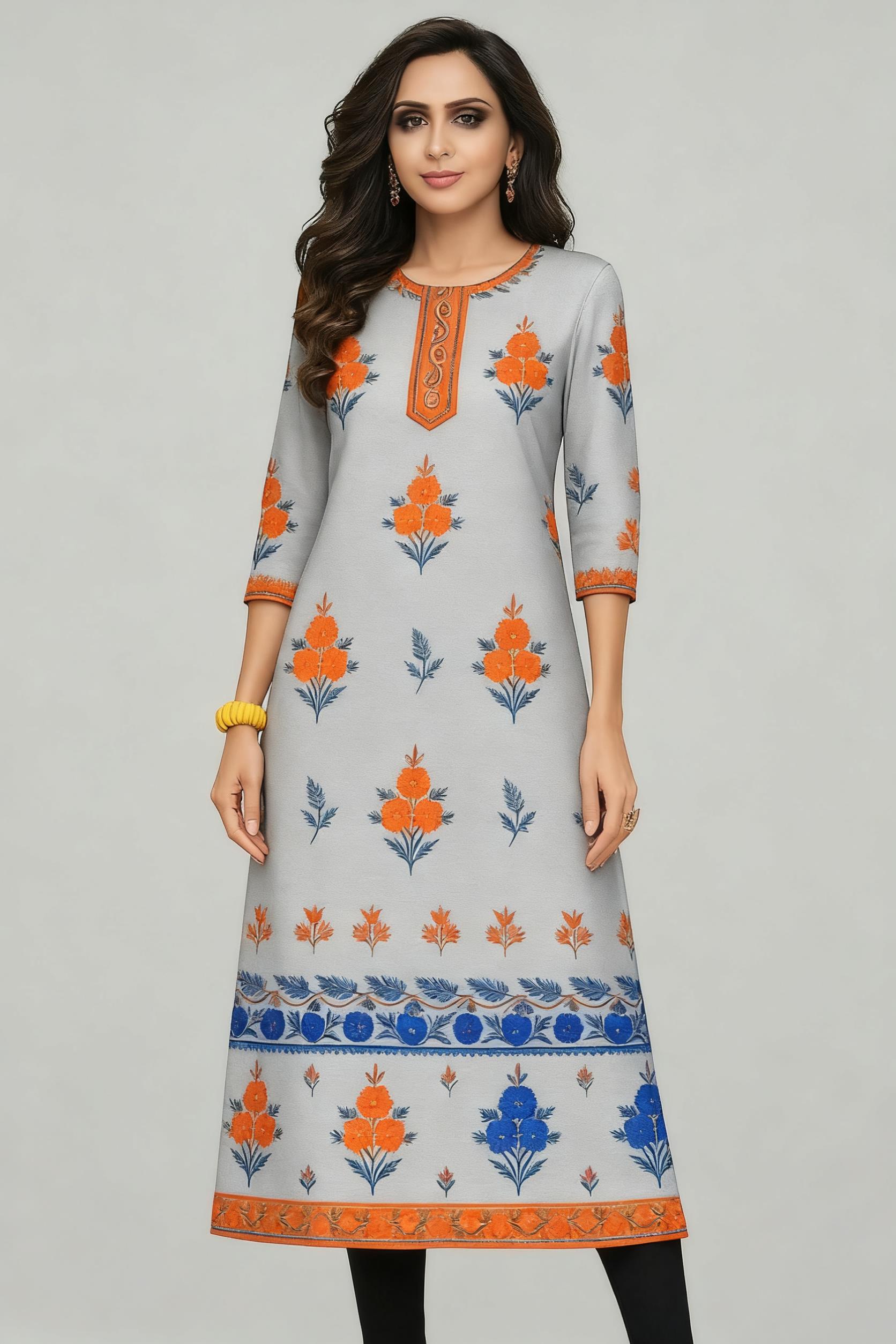 Muslim Kurt Flowers Women's Fa – Ethnic Fashion Kurtis recenzja i cena