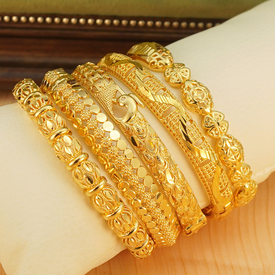1Pcs Gold Tone Peacock Carved  – Ethnic Fashion In Dubai recenzja i cena