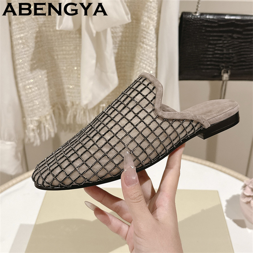 Shiny Lace Mesh Round Toe Flat – Ethnic Fashion Women recenzja i cena