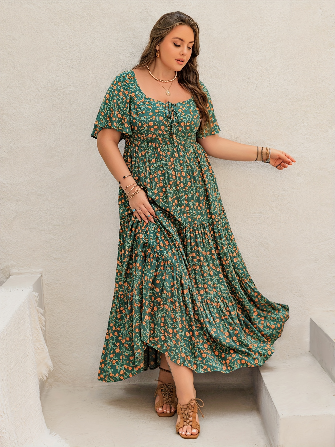 Plus Size Bohemian Long Dress  – Ethnic Style Dresses recenzja i cena