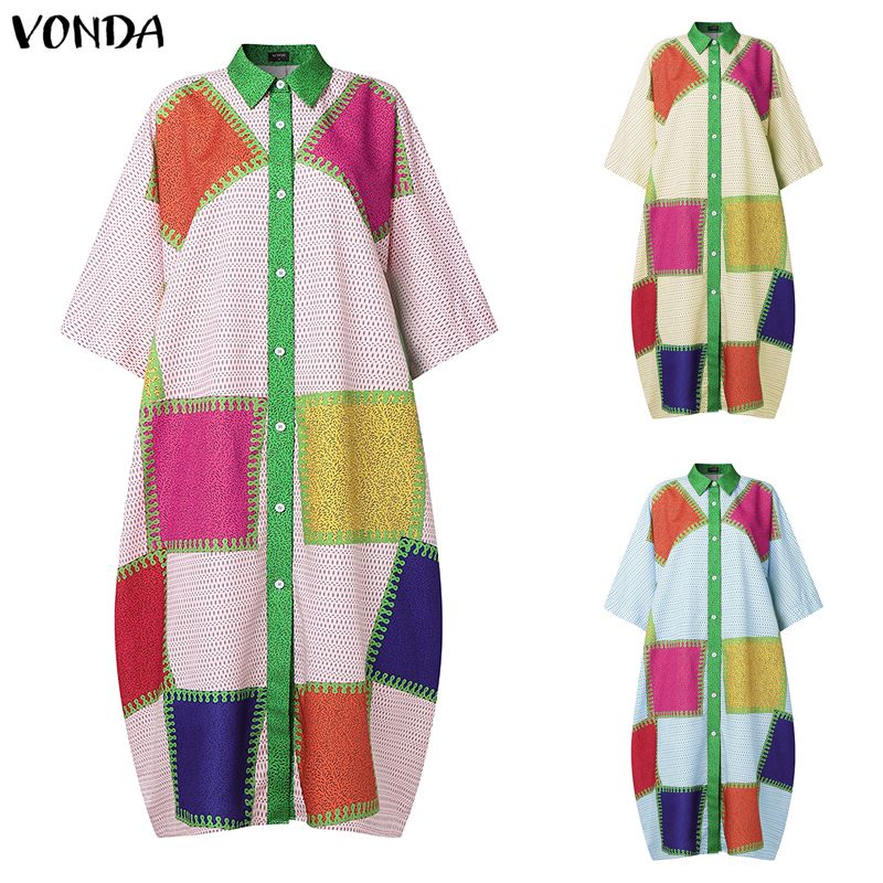 Plus Size 5XL VONDA Bohemian L – Ethnic Gown recenzja i cena