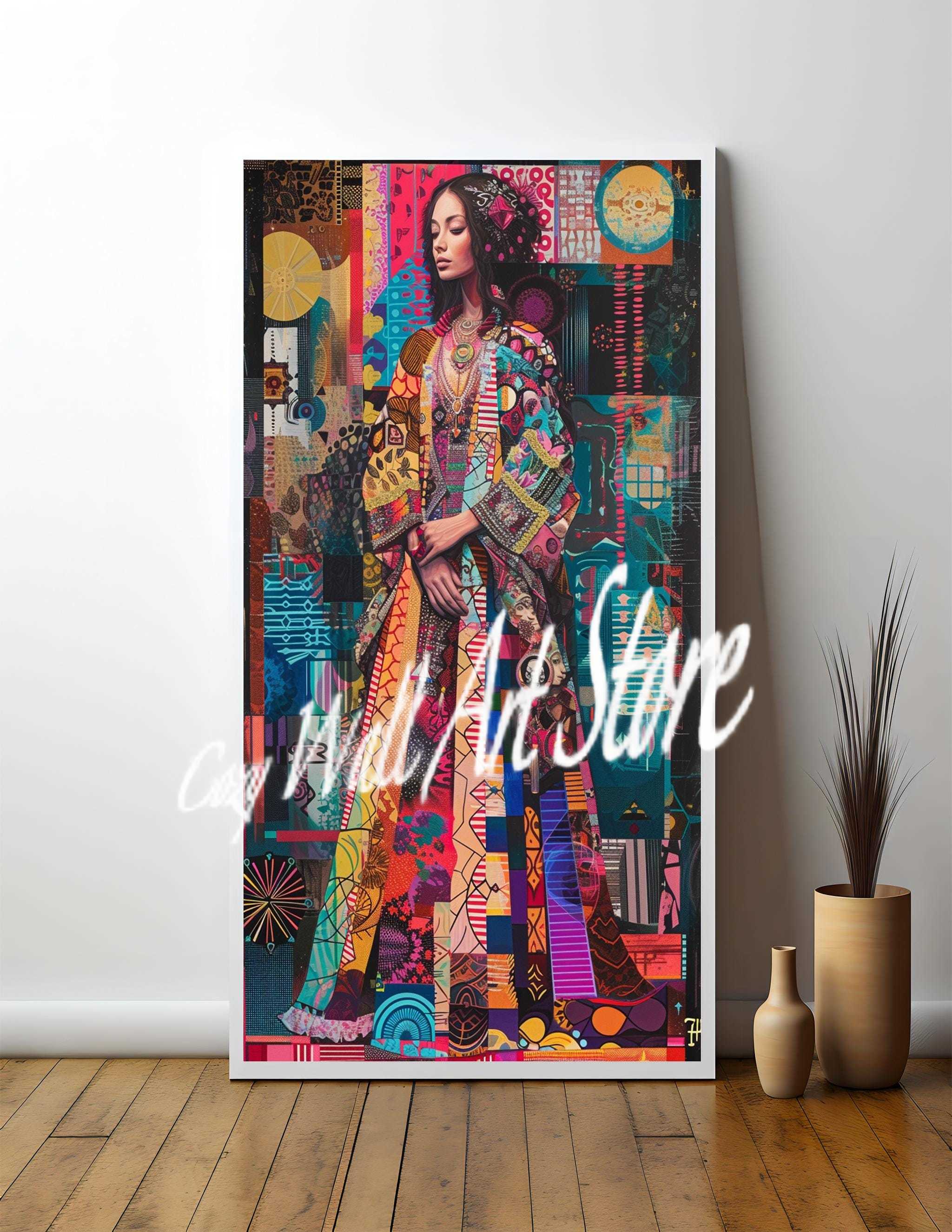 Vintage Colorful Collage Bohem – Ethnic Style Dresses recenzja i cena