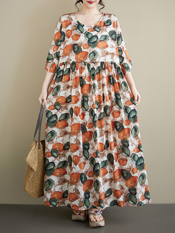 Summer New plus Size round Nec – Ethnic Style Dresses recenzja i cena