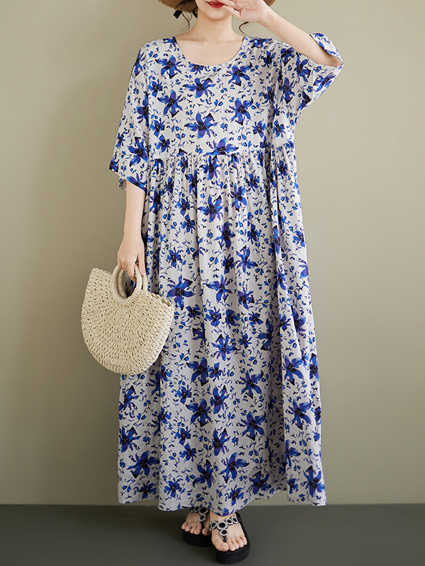 Summer New plus Size round Nec – Ethnic Style Dresses recenzja i cena
