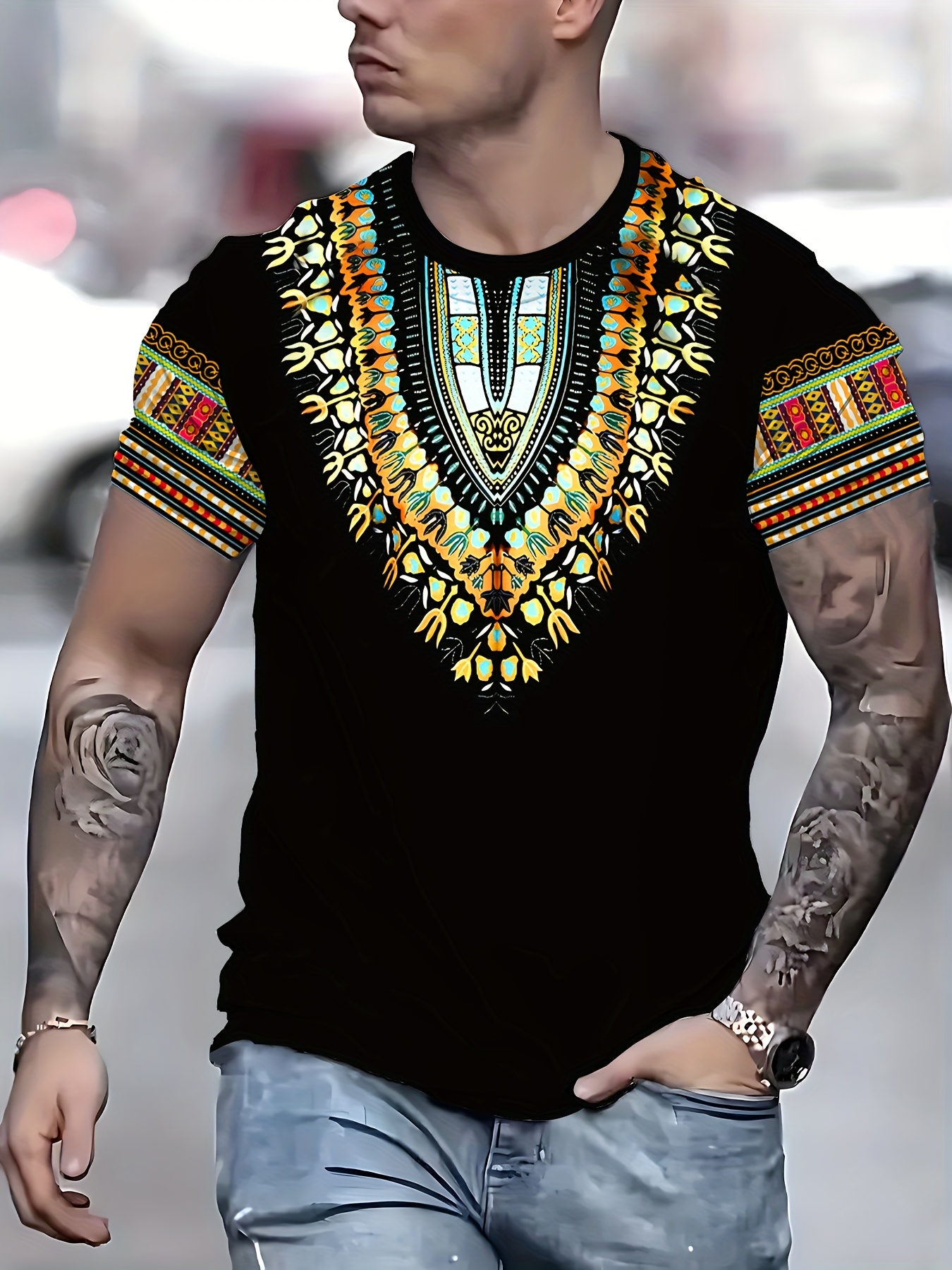 Summer Retro Ethnic Pattern T- – Ethnic Fashion Boutique recenzja i cena