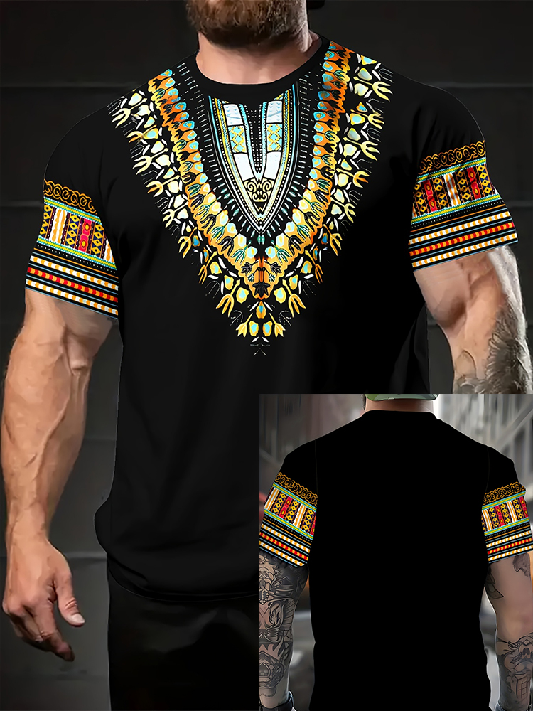 Summer Retro Ethnic Pattern T- – Ethnic Fashion Boutique recenzja i cena