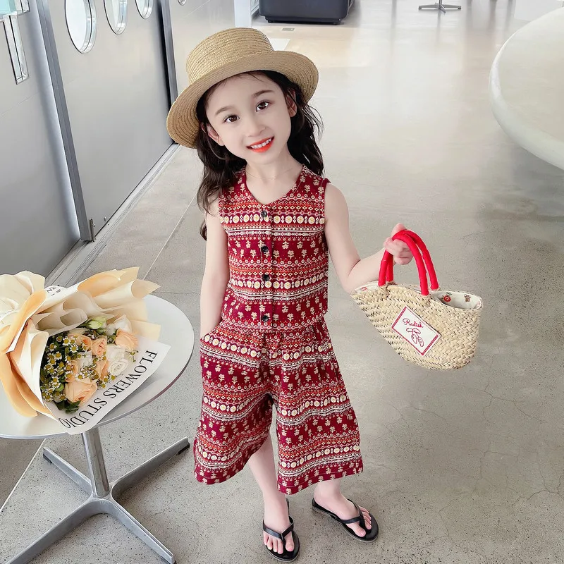 Girls' Summer Set 2025 New Swe – Ethnic Style Dresses recenzja i cena