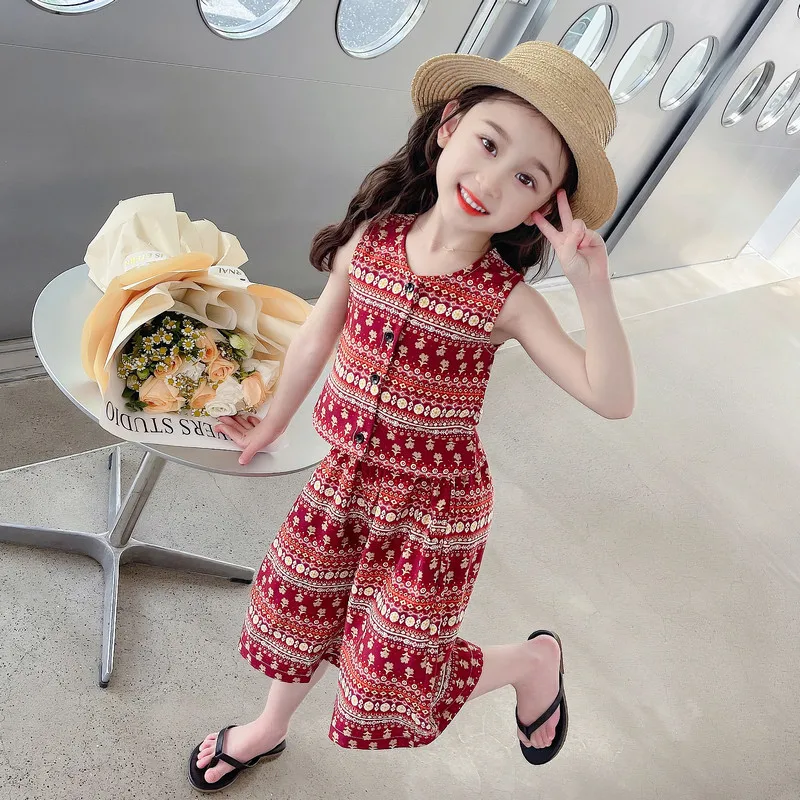 Girls' Summer Set 2025 New Swe – Ethnic Style Dresses recenzja i cena