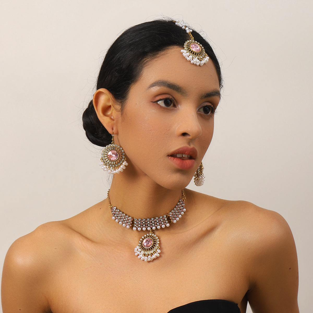 Luxury Gold Color Round Crysta – Ethnic Fashion In Dubai recenzja i cena