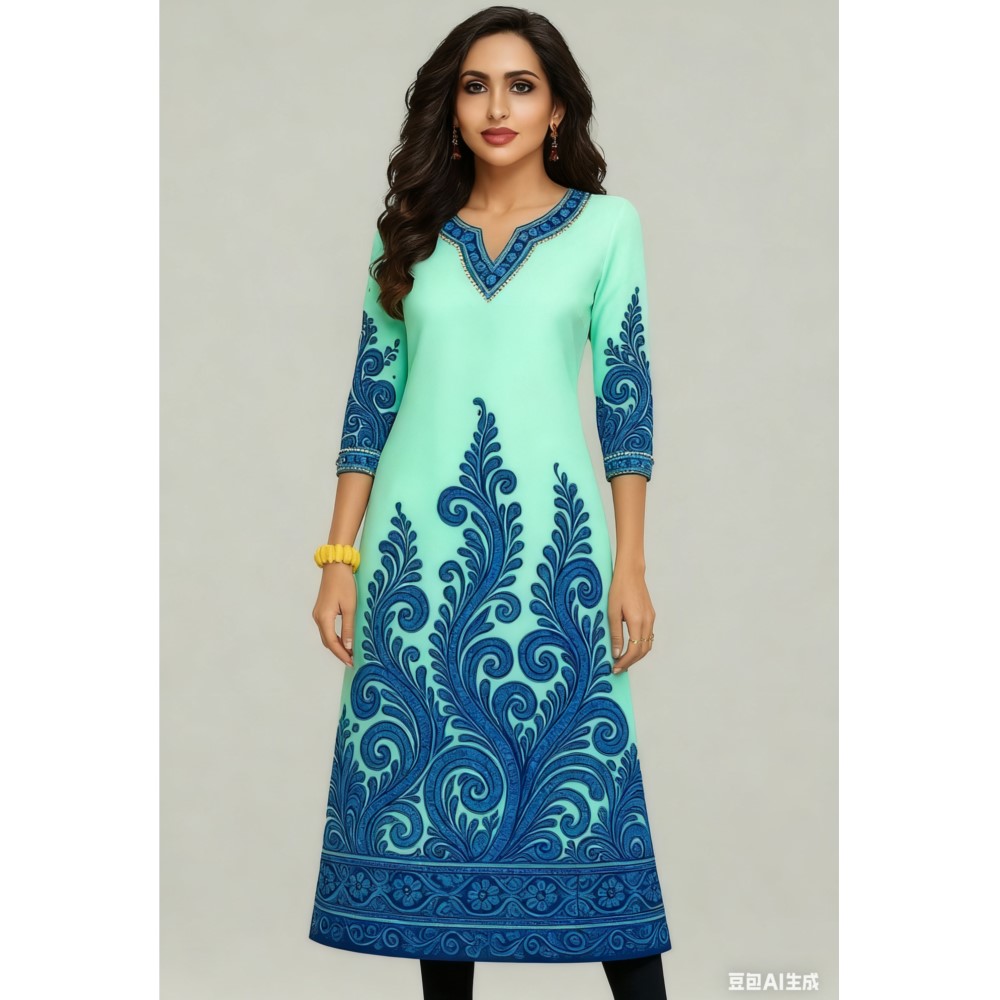 Muslim Kurt Flowers Women's Fa – Ethnic Fashion Kurtis recenzja i cena