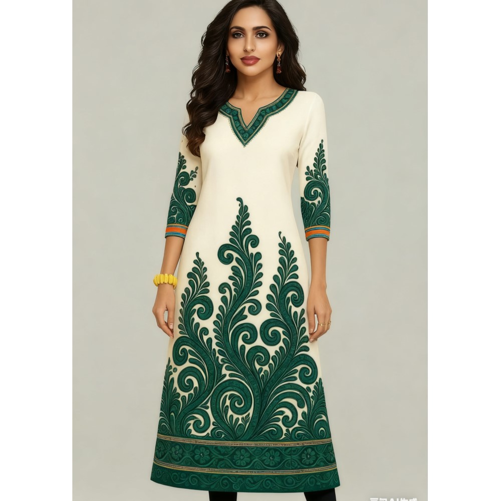 Muslim Kurt Flowers Women's Fa – Ethnic Fashion Kurtis recenzja i cena