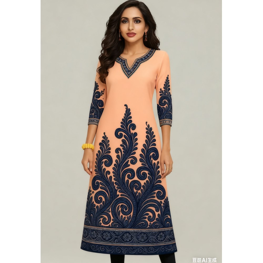 Muslim Kurt Flowers Women's Fa – Ethnic Fashion Kurtis recenzja i cena