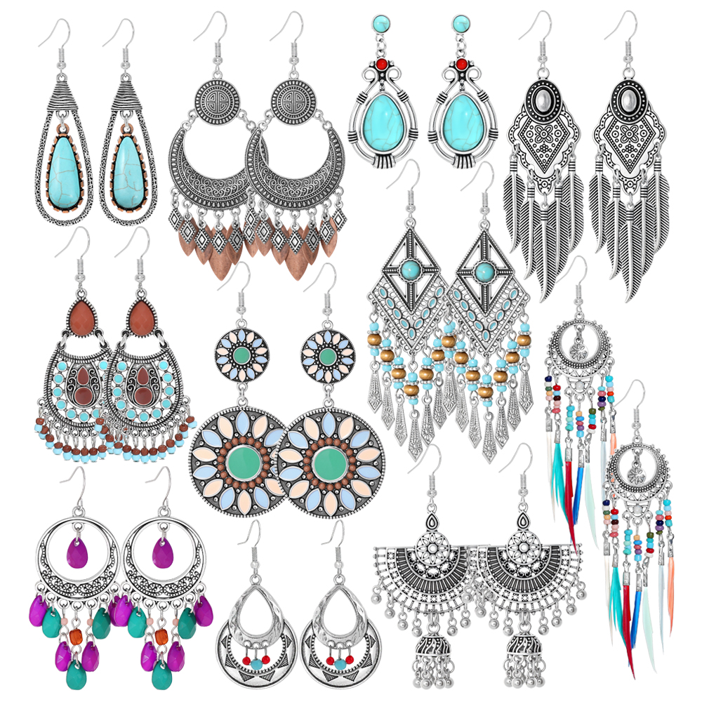 Ethnic Style Dangle Earrings F – Ethnic Fashion Wear recenzja i cena